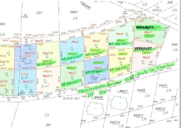 kleiner Lageplan mit Preisen Baugrundstücke Groß S