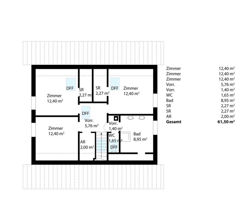 Dachgeschoß unmöbliert