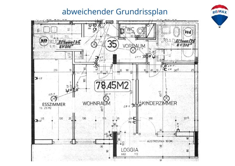 abweichender Grundrissplan
