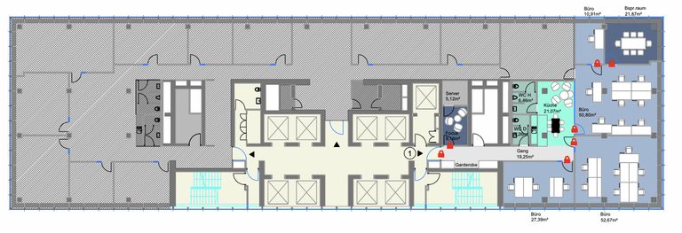 Grundriss A 15.OG rechte Seite ca. 222m2