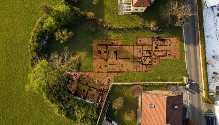 Grundstück - Planung, Vogelperspektive