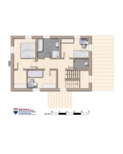 Grundriss Obergeschoss möbliert
