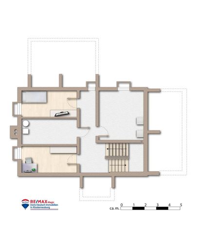 Grundriss Kellergeschoss möbliert