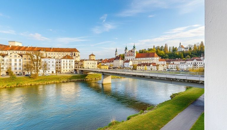 Blick aus dem Fenster: Die Enns, wo sie in die Steyr mündet.