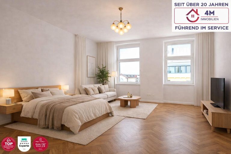 Helles Studio mit natürlichem Licht staged