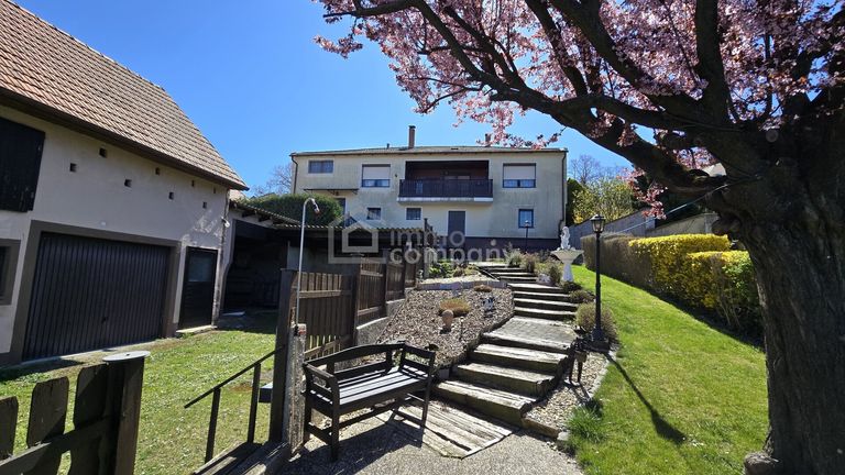 Blick vom Garten - Haus und Nebengebäude