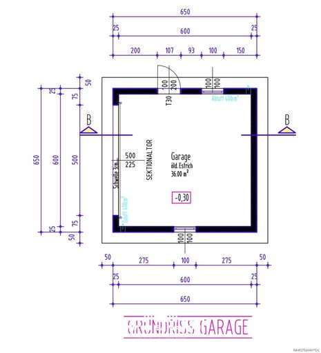 Plan reduziert Garage