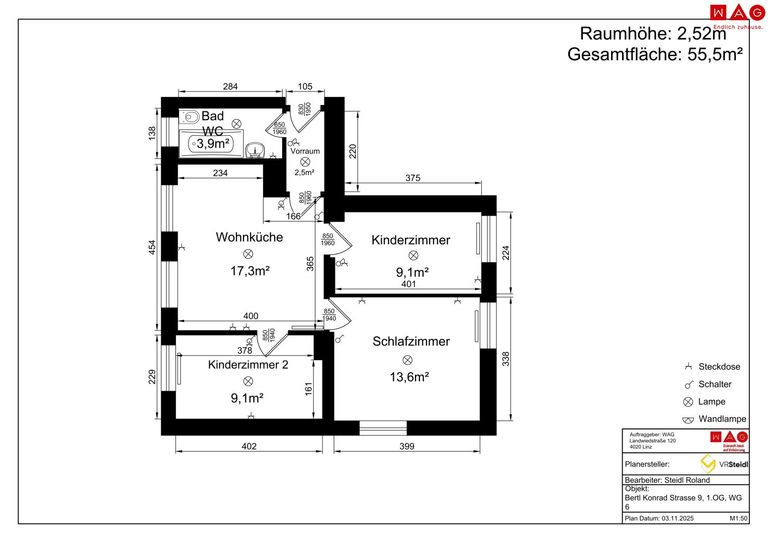 Wohnungsplan (VOR Badsanierung)