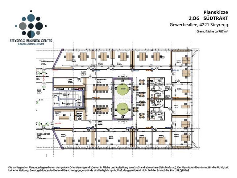Planskizze 2.OG Südtrakt