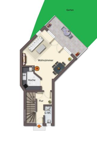 Erdgeschoss als schematische Darstellung