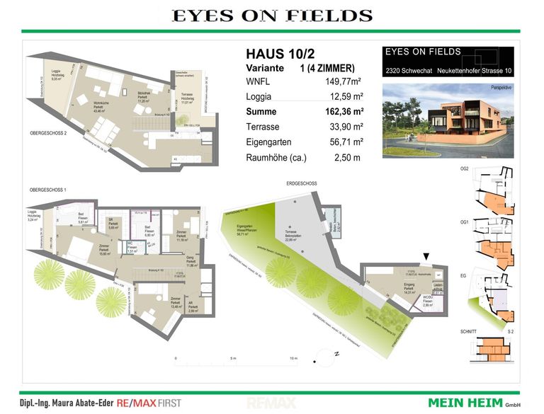 Verkaufsplan Haus 10/2, Variante 1 (4 Zimmer)