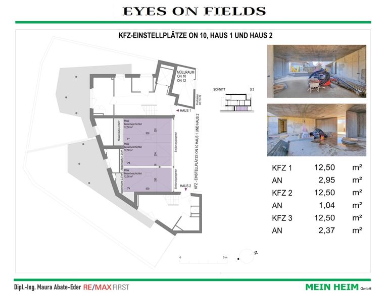 Haus 1 und 2, Erdgeschoss (Garagenplätze)