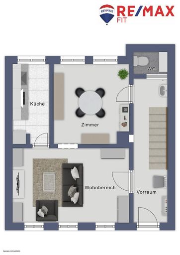 Erdgeschoss Haus links