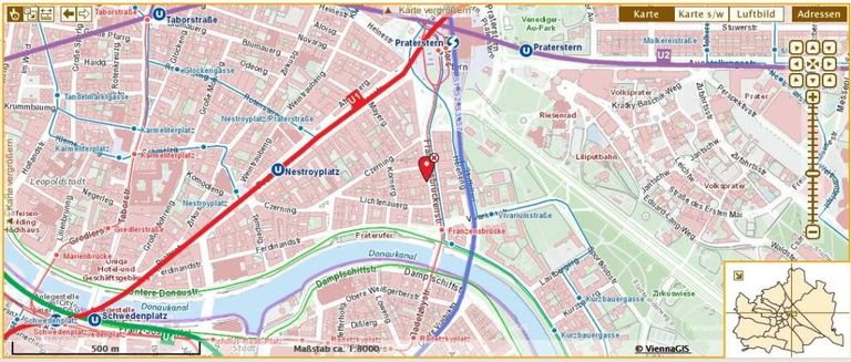 Lageplan mit Öffis