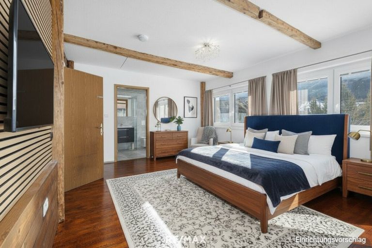 Einrichtungsvorschlag für ein Schlafzimmer