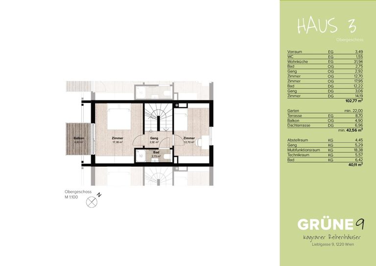 Grundrissplan 1.OG mit Balkon