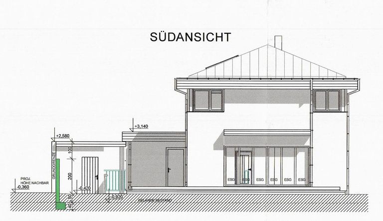 Plan Südansicht