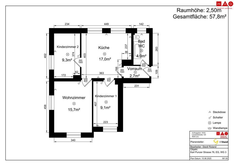 Wohnungsplan (VOR Badsanierung)