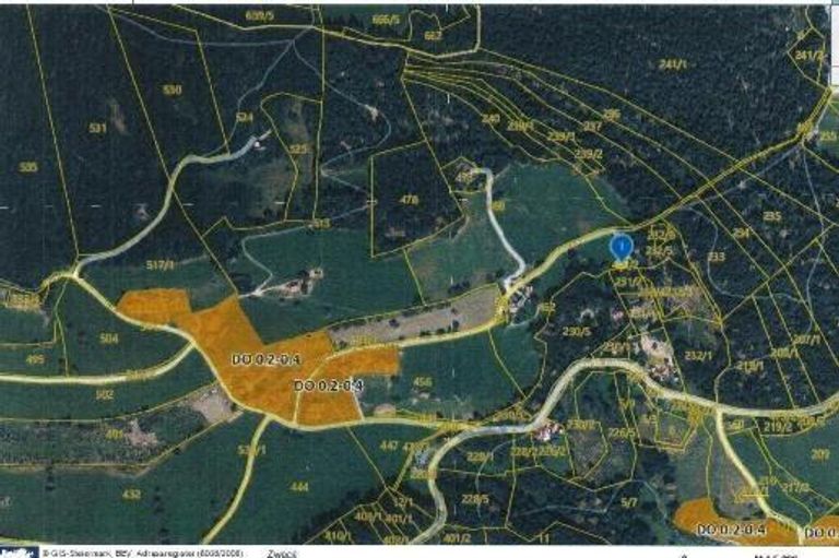 Kataster mit Zufahrt