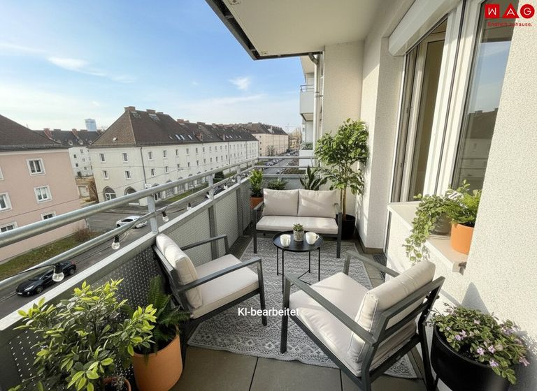 Balkon Möblierung KI generiert