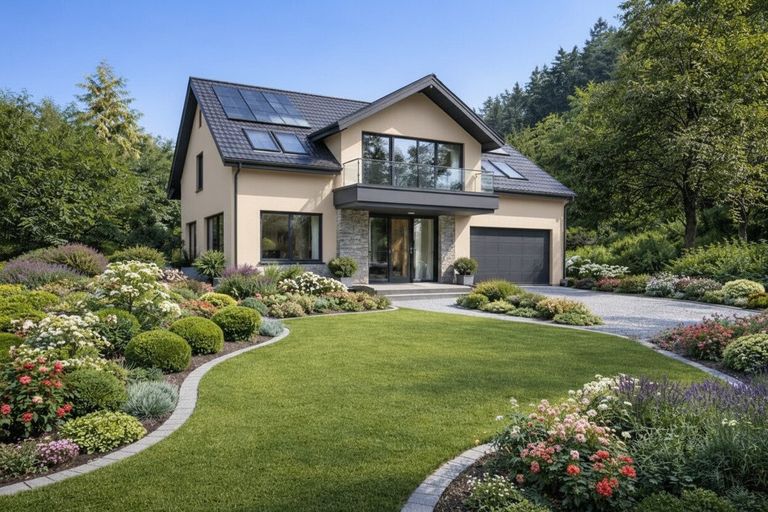 KI generiertes Einfamilienhaus