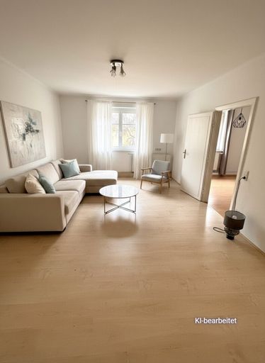 Wohnzimmer mit Blick in Küche