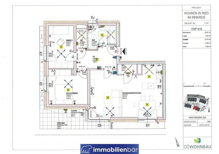 Grundrissplan Top 610