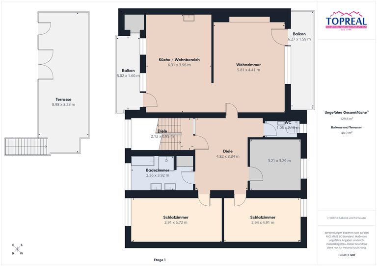 Grundrissplan Obergeschoss