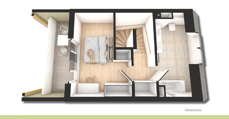 Grundrissplan Dachgeschoß mit Terrasse