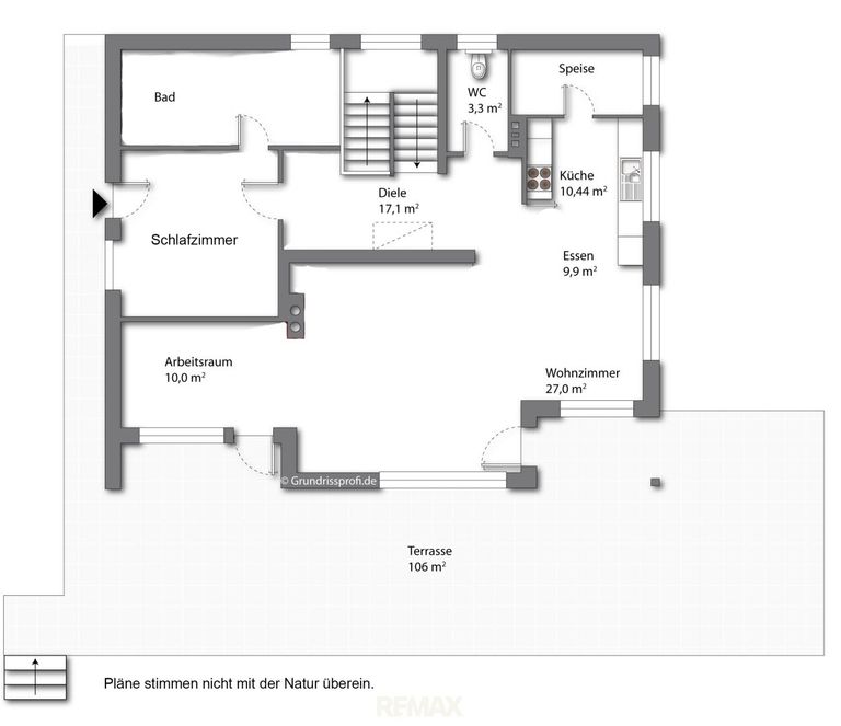 Plan vom Obergeschoss