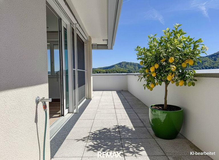 Teil der südseitigen Terrasse