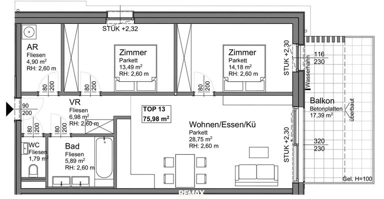 Grundrissplan Top 13