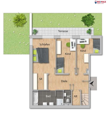 Grundrissplan W 2B Untergeschoss
