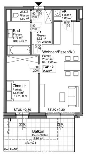Grundrissplan Top 10