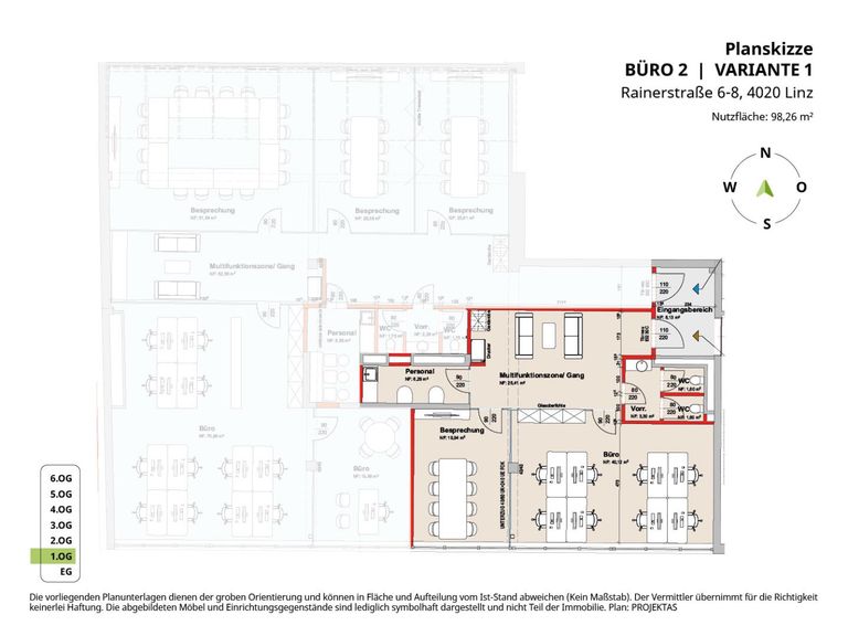 Planskizze Büro 2 - Variante 1
