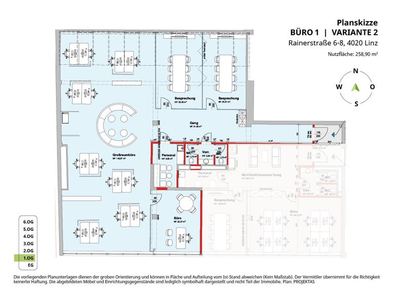 Planskizze Büro 1 - Variante 2