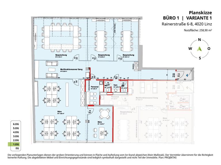 Planskizze Büro 1 - Variante 1