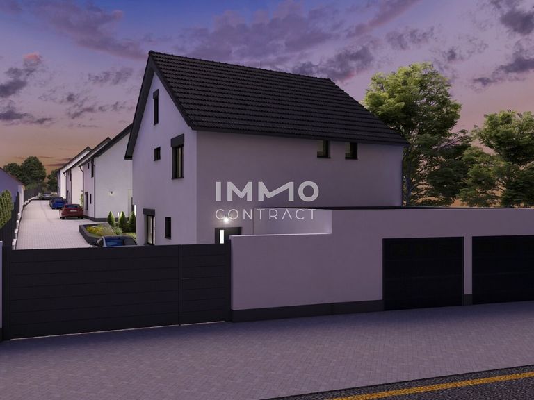 Straßenansicht Haus 1 Dämmerung