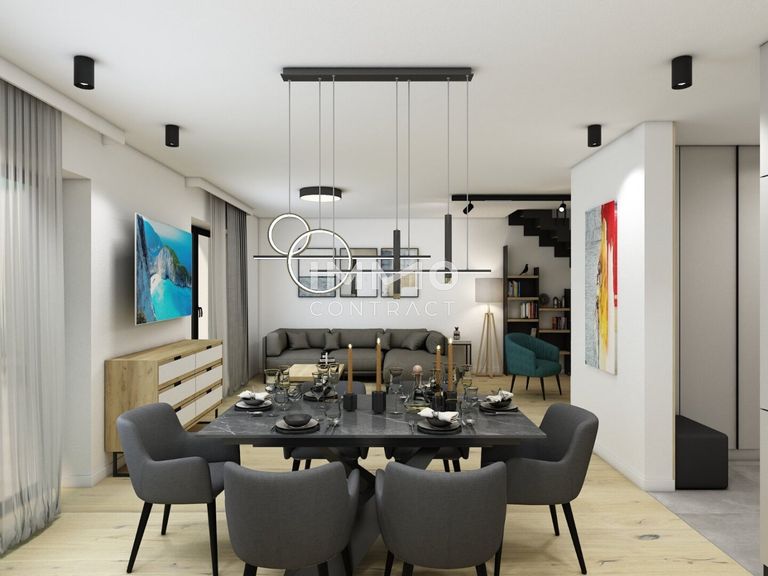 Essbereich mit Blick in Wohnzimmer