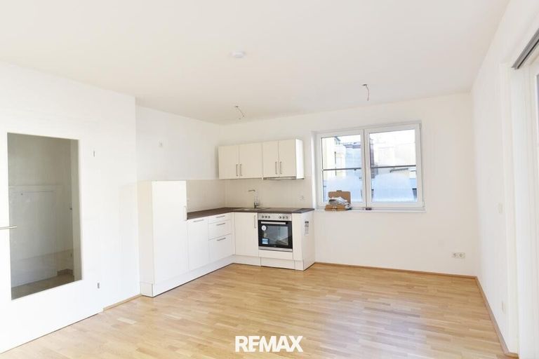 Wohnzimmer mit offener Küche 