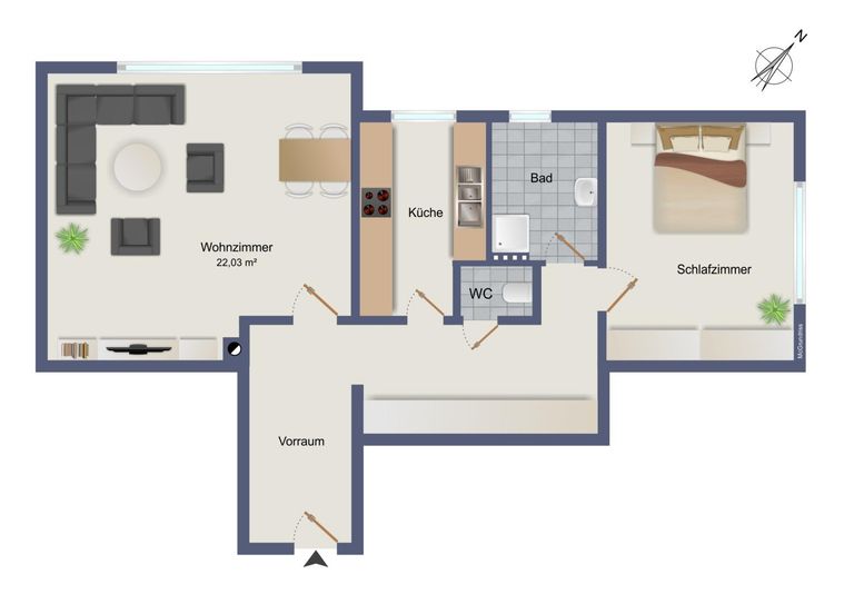 Schematischer Grundriss