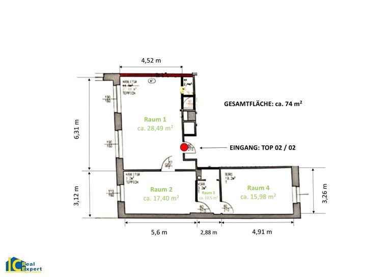 Büro Top 02 02 Raumhöhe