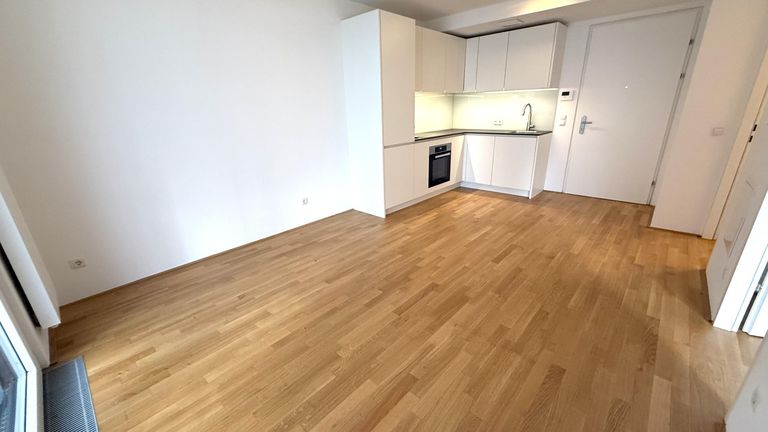 Wohnzimmer mit offener Küche