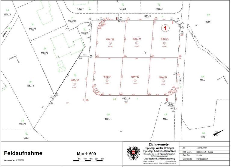 Übersicht über die 7 Grundstücke