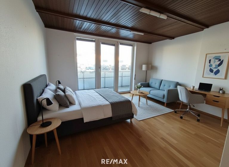 Wohn-Schlafzimmer KI generiert