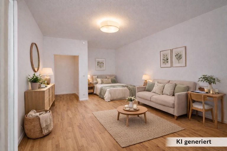 Wohn-Schlafraum, Einrichtungsvorschlag