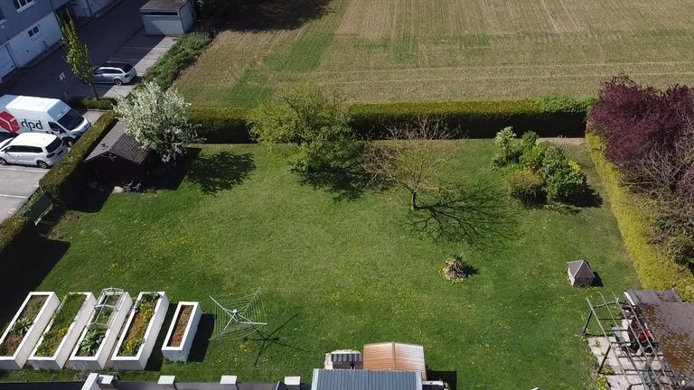 Luftaufnahme vom Garten