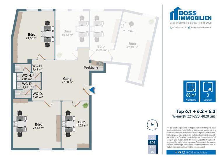 Grundriss Wienerstr 221-223, Top 6.1+6.2+6.3