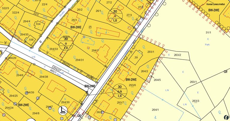 Flächenwidmungsplan (Achtung: hier noch alte Grundstücksnummern)